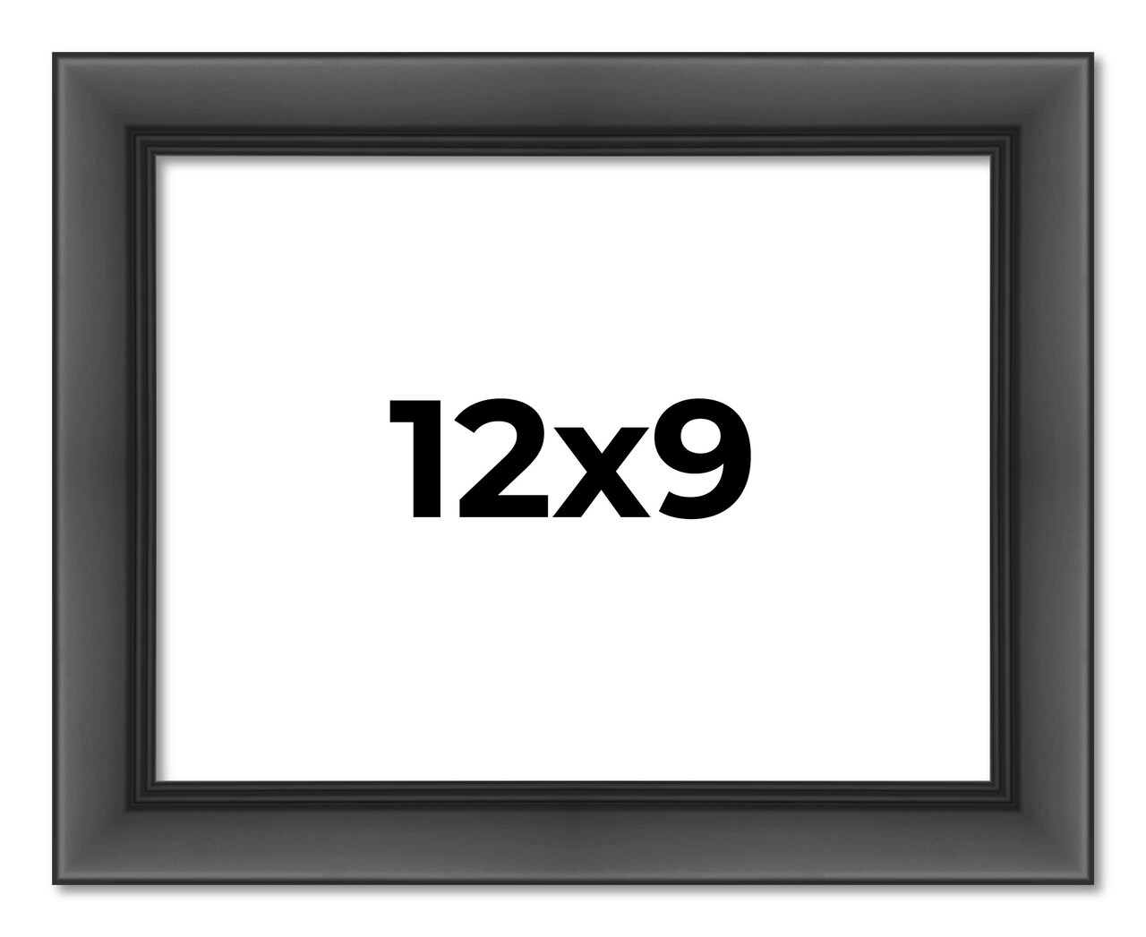 Photo Size Refined Black Picture Frame - UV Acrylic, Foam Board Backing, Hanging Hardware
